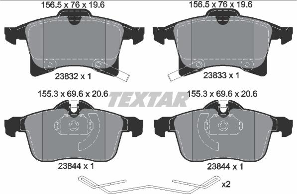 Textar 2383204 - Kit pastiglie freno, Freno a disco autozon.pro