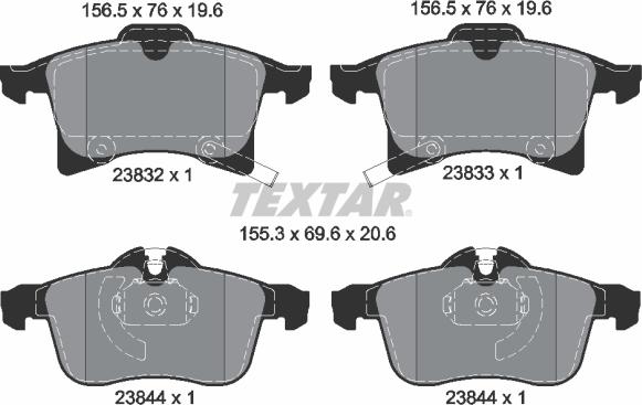 Textar 2383201 - Kit pastiglie freno, Freno a disco autozon.pro