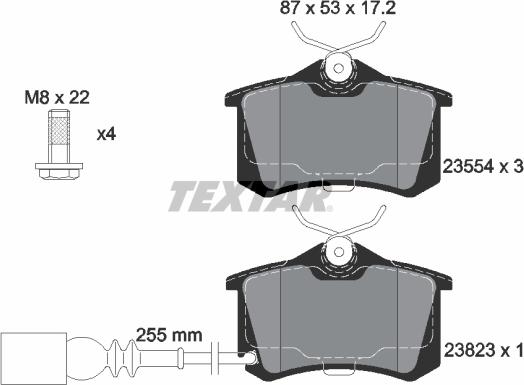 Textar 2382301 - Kit pastiglie freno, Freno a disco autozon.pro