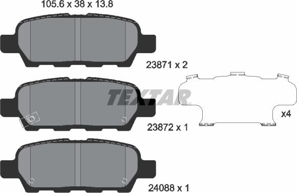 Textar 2387101 - Kit pastiglie freno, Freno a disco autozon.pro