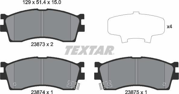 Textar 2387301 - Kit pastiglie freno, Freno a disco autozon.pro