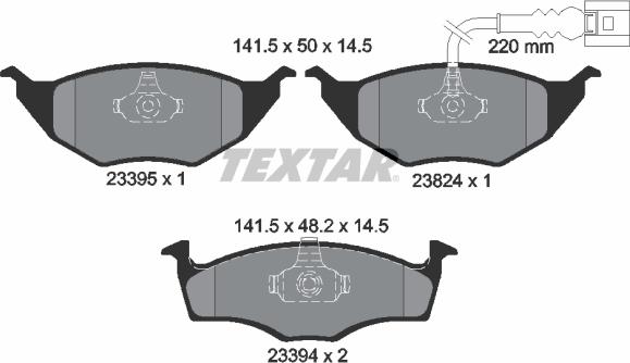 Textar 2339502 - Kit pastiglie freno, Freno a disco autozon.pro