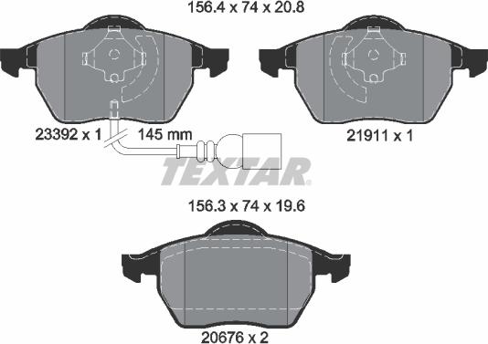 Textar 2339201 - Kit pastiglie freno, Freno a disco autozon.pro