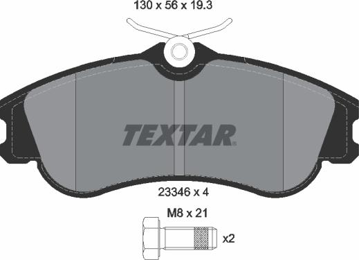 Textar 2334602 - Kit pastiglie freno, Freno a disco autozon.pro