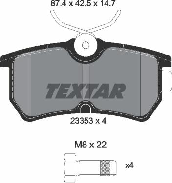 Textar 2335301 - Kit pastiglie freno, Freno a disco autozon.pro