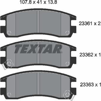 Textar 2336101 - Kit pastiglie freno, Freno a disco autozon.pro