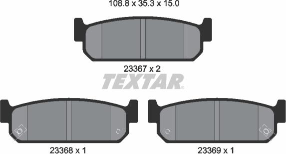 Textar 2336701 - Kit pastiglie freno, Freno a disco autozon.pro