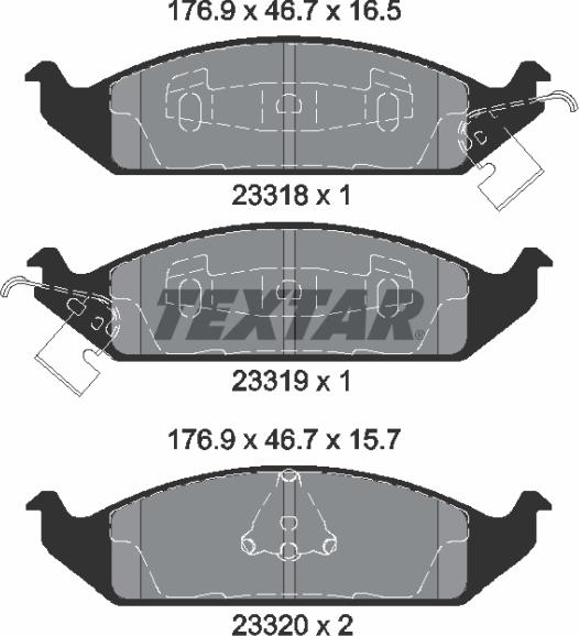 Textar 2331801 - Kit pastiglie freno, Freno a disco autozon.pro