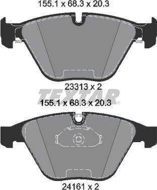 Textar 2331303 - Kit pastiglie freno, Freno a disco autozon.pro