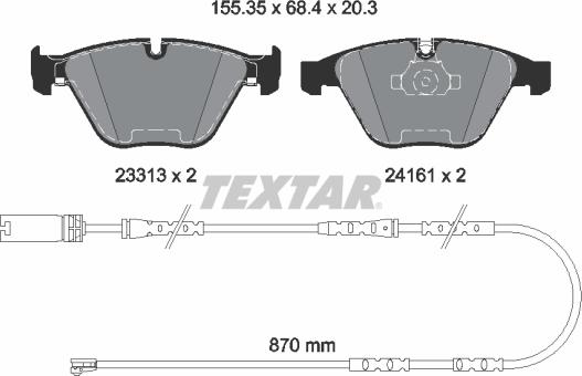 Textar 2331307 - Kit pastiglie freno, Freno a disco autozon.pro