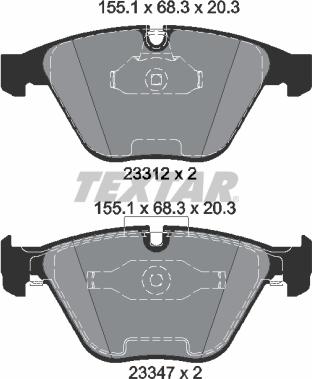 Textar 2331207 - Kit pastiglie freno, Freno a disco autozon.pro