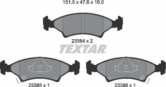 Textar 2338401 - Kit pastiglie freno, Freno a disco autozon.pro