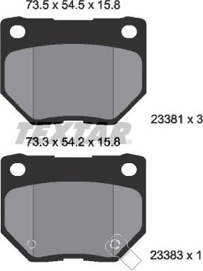 Textar 2338102 - Kit pastiglie freno, Freno a disco autozon.pro