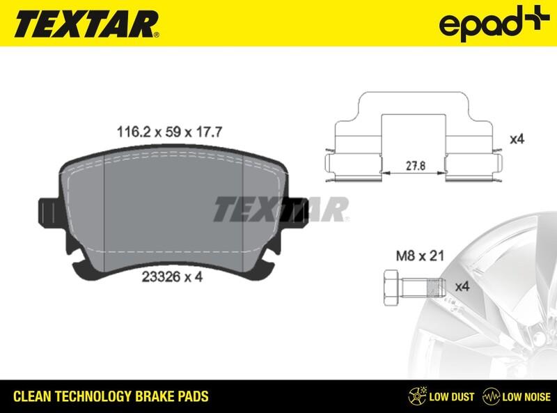 Textar 2332601CP - Kit pastiglie freno, Freno a disco autozon.pro