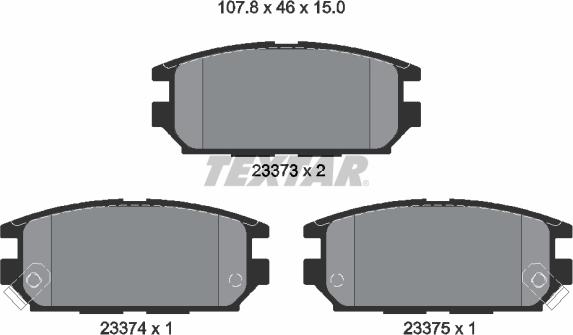 Textar 2337301 - Kit pastiglie freno, Freno a disco autozon.pro