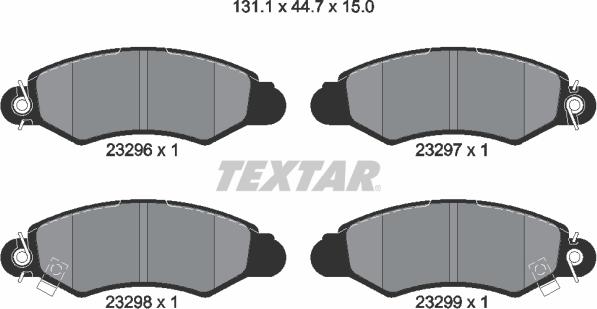 Textar 2329601 - Kit pastiglie freno, Freno a disco autozon.pro