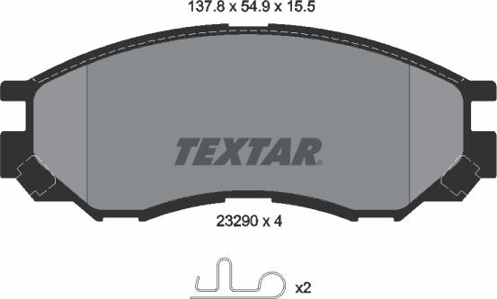 Textar 2329002 - Kit pastiglie freno, Freno a disco autozon.pro