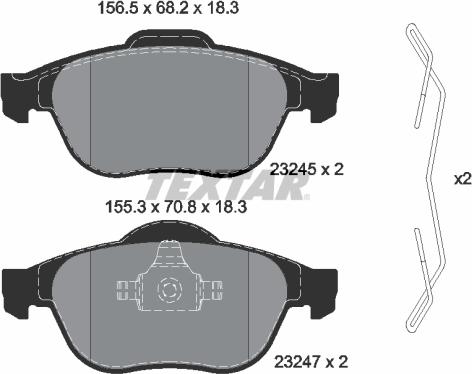 Textar 2324502 - Kit pastiglie freno, Freno a disco autozon.pro