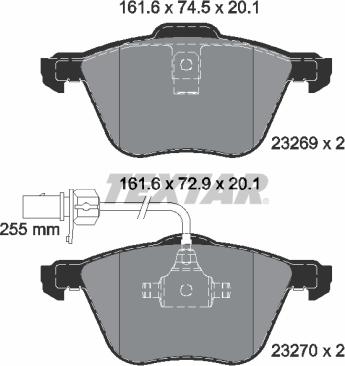 Textar 2326903 - Kit pastiglie freno, Freno a disco autozon.pro