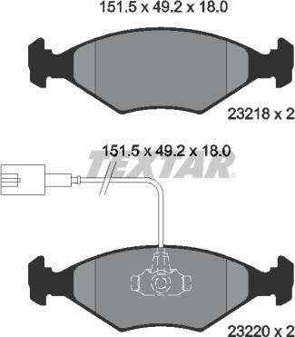 Textar 2321801 - Kit pastiglie freno, Freno a disco autozon.pro