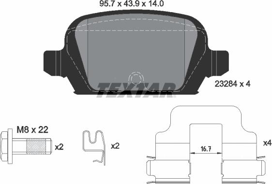 Textar 2328404 - Kit pastiglie freno, Freno a disco autozon.pro