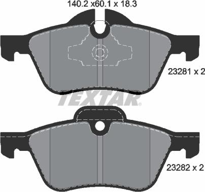 Textar 2328101 - Kit pastiglie freno, Freno a disco autozon.pro