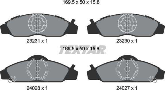 Textar 2323101 - Kit pastiglie freno, Freno a disco autozon.pro