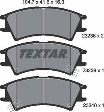 Textar 2323802 - Kit pastiglie freno, Freno a disco autozon.pro