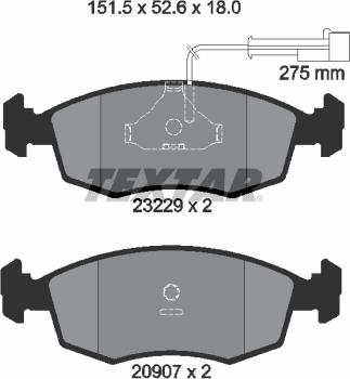 Textar 2322901 - Kit pastiglie freno, Freno a disco autozon.pro