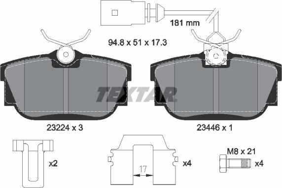 Textar 2322416 - Kit pastiglie freno, Freno a disco autozon.pro