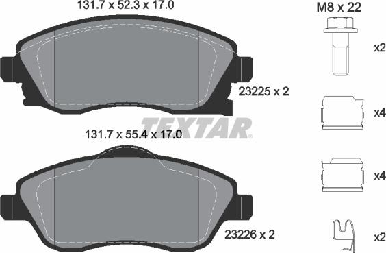 Textar 89006000 - Kit freno, Freno a disco autozon.pro