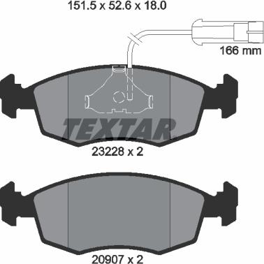 Textar 2322702 - Kit pastiglie freno, Freno a disco autozon.pro