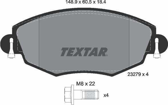 Textar 89006100 - Kit freno, Freno a disco autozon.pro