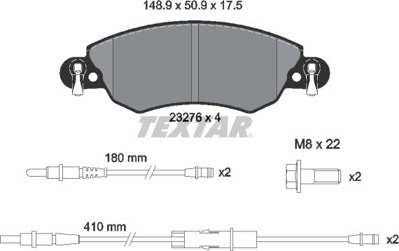 Textar 89014500 - Kit freno, Freno a disco autozon.pro