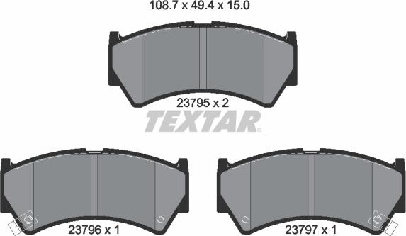 Textar 2379501 - Kit pastiglie freno, Freno a disco autozon.pro