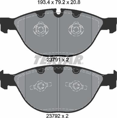 Textar 2379101 - Kit pastiglie freno, Freno a disco autozon.pro