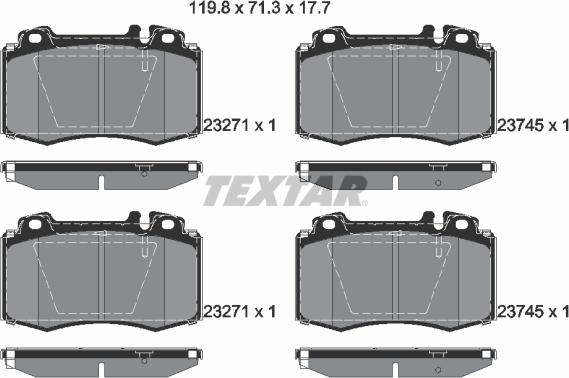 Textar 2374581 - Kit pastiglie freno, Freno a disco autozon.pro