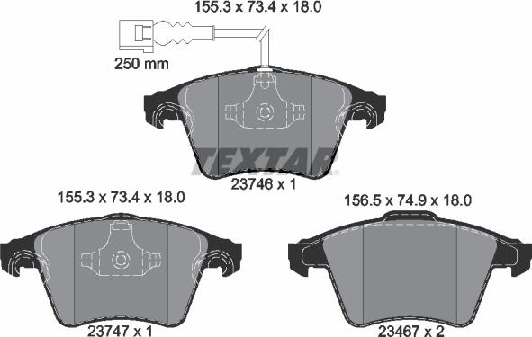 Textar 2374601 - Kit pastiglie freno, Freno a disco autozon.pro