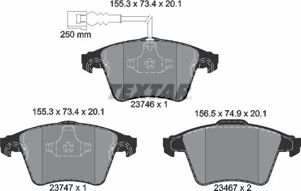 Textar 2374602 - Kit pastiglie freno, Freno a disco autozon.pro