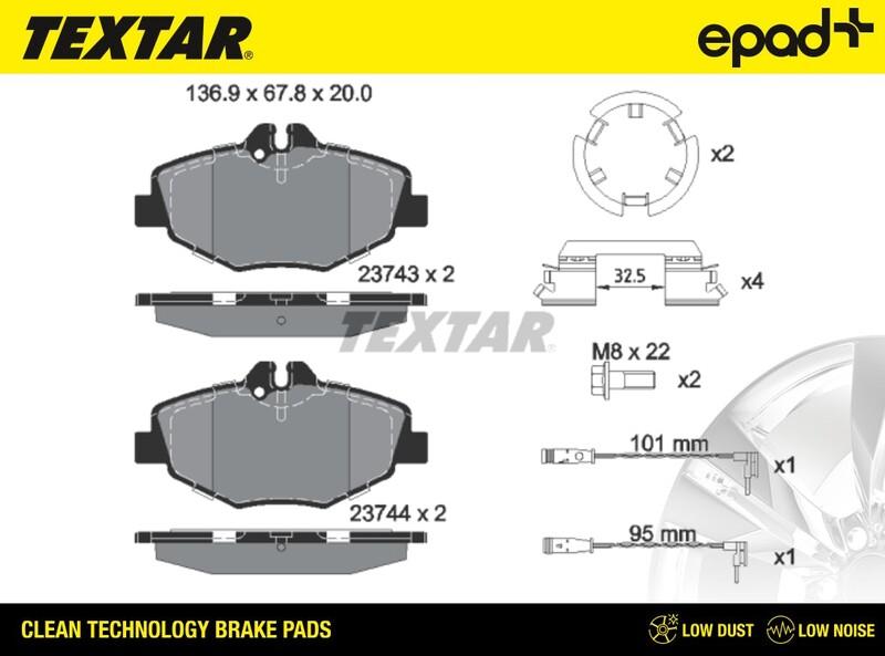 Textar 2374303CP - Kit pastiglie freno, Freno a disco autozon.pro