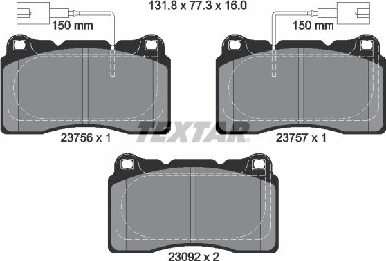 Textar 2375603 - Kit pastiglie freno, Freno a disco autozon.pro