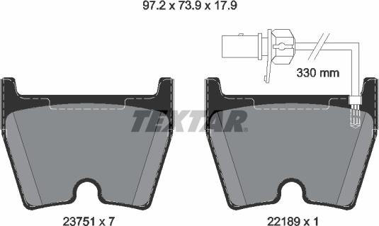 Textar 2375104 - Kit pastiglie freno, Freno a disco autozon.pro