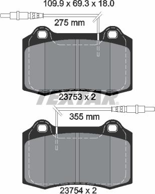 Textar 2375301 - Kit pastiglie freno, Freno a disco autozon.pro