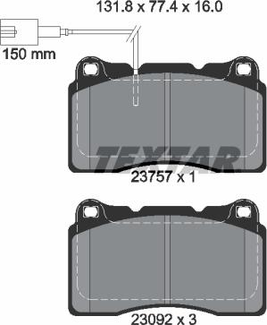 Textar 2375701 - Kit pastiglie freno, Freno a disco autozon.pro