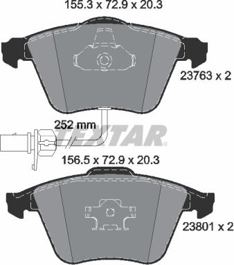 Textar 2376302 - Kit pastiglie freno, Freno a disco autozon.pro