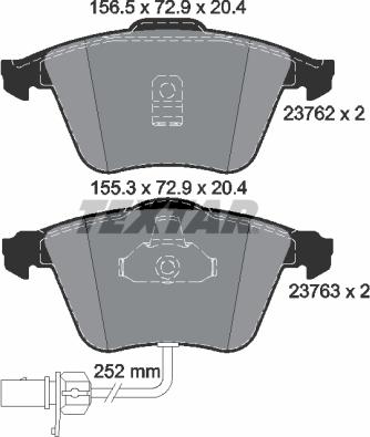 Textar 2376201 - Kit pastiglie freno, Freno a disco autozon.pro