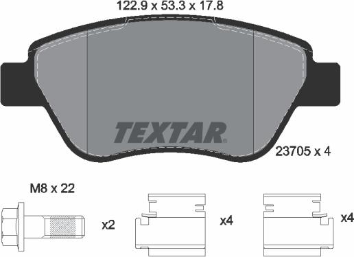 Textar 2370503 - Kit pastiglie freno, Freno a disco autozon.pro