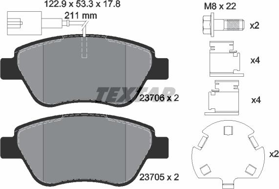 Textar 2370601 - Kit pastiglie freno, Freno a disco autozon.pro