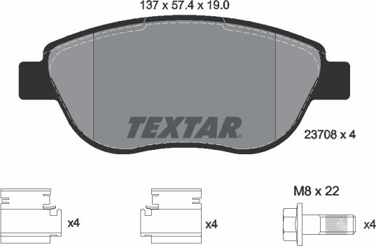 Textar 2370803 - Kit pastiglie freno, Freno a disco autozon.pro