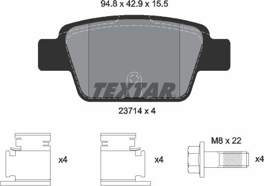 Textar 2371401 - Kit pastiglie freno, Freno a disco autozon.pro